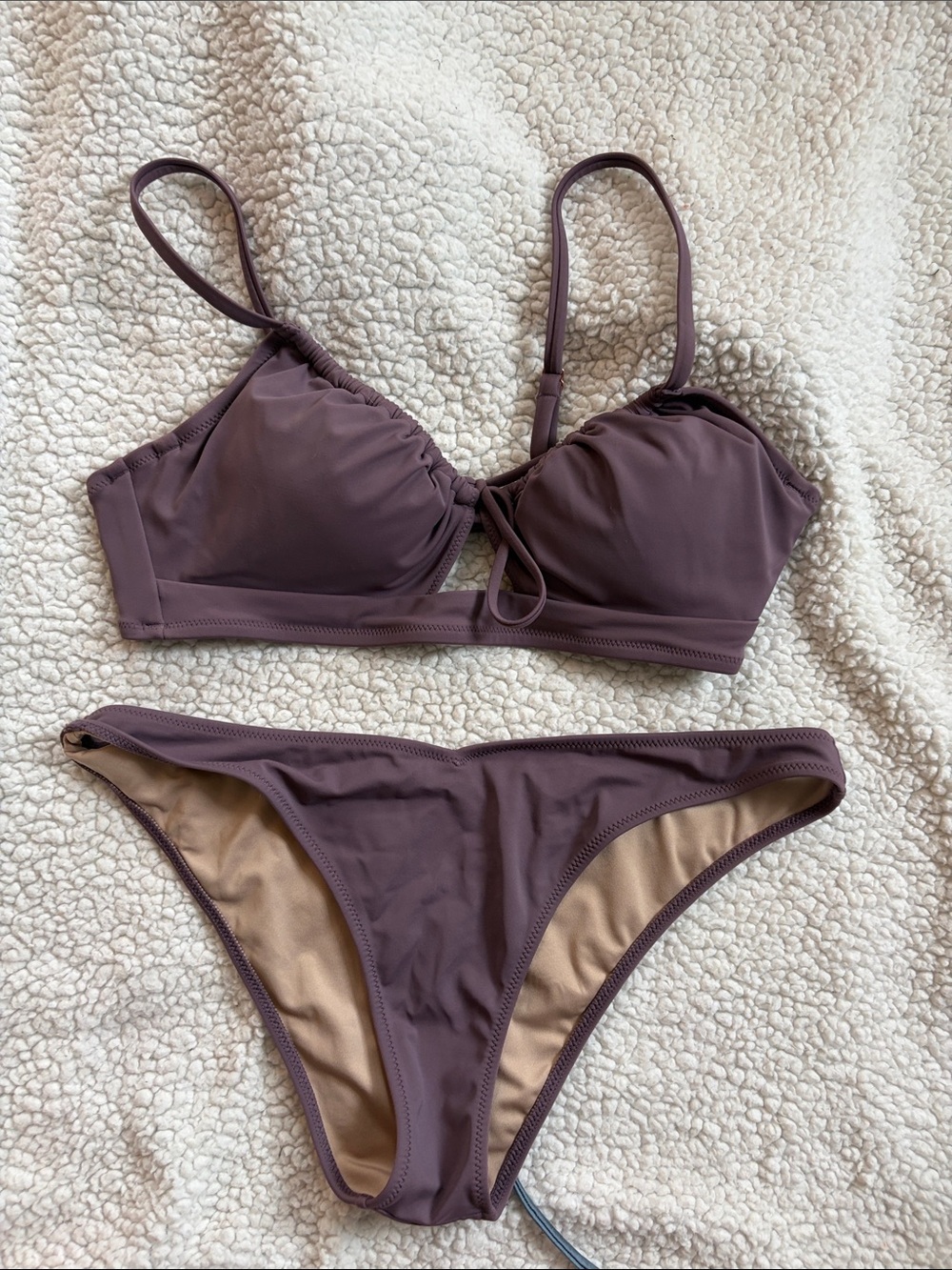 Shade & Shore Dusty Mauve Two-Piece Bikini Set